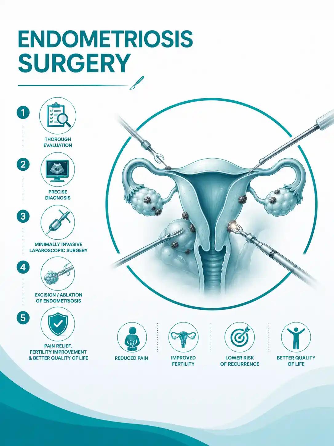 Endometriosis surgery at Ganga Laxmi IVF, Lucknow — laparoscopic evaluation, excision and ablation for fertility improvement