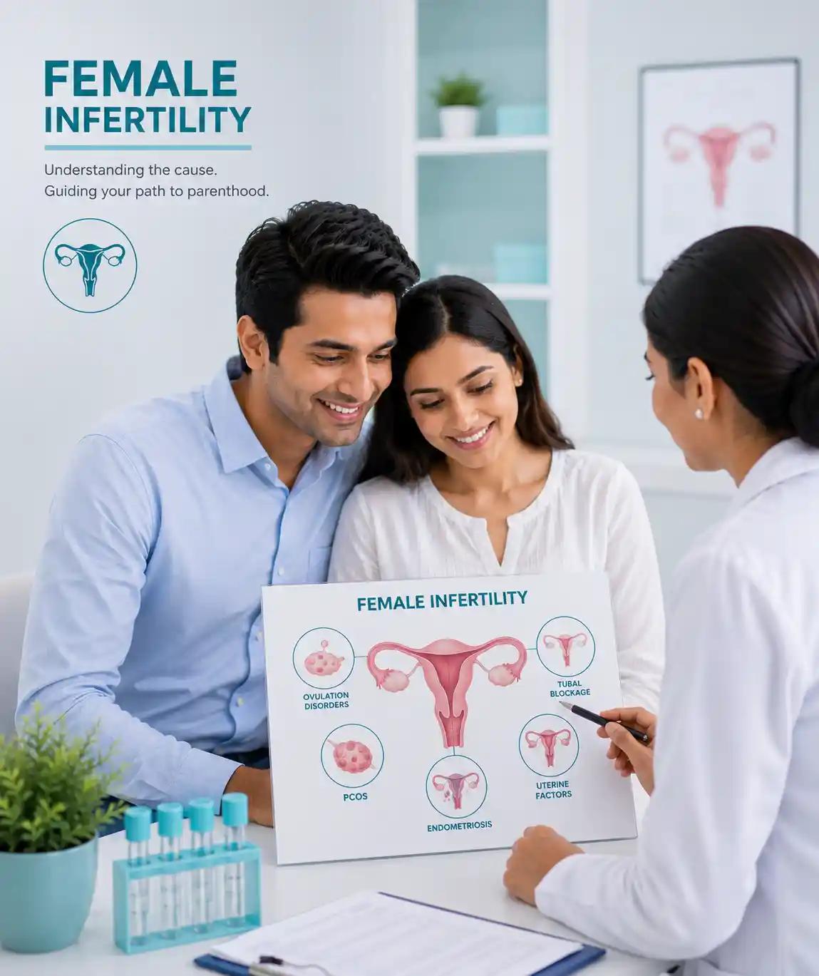 Female infertility assessment at Ganga Laxmi IVF, Lucknow — ovulation disorders, PCOS, endometriosis, tubal blockage and uterine factors